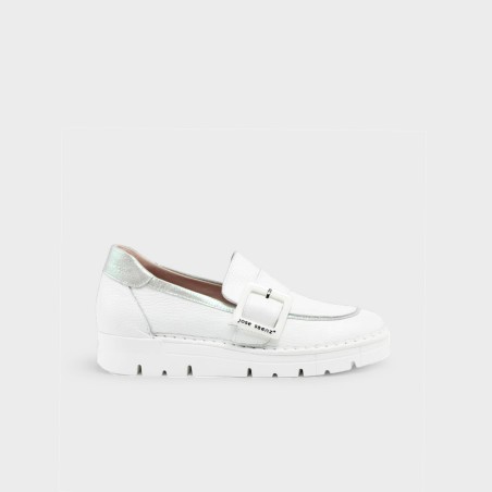 Mocasín Eva en piel blanco