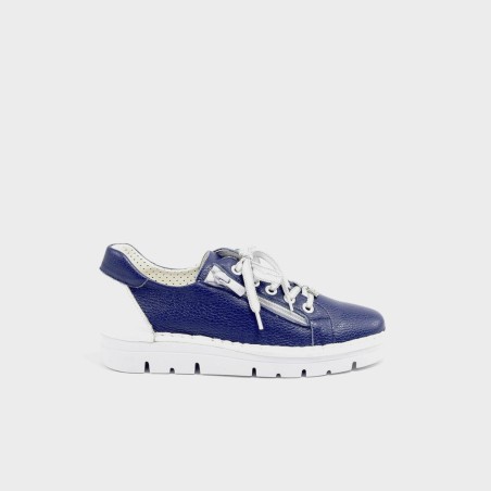 Zapato Irene - piel bogota navy-blanco