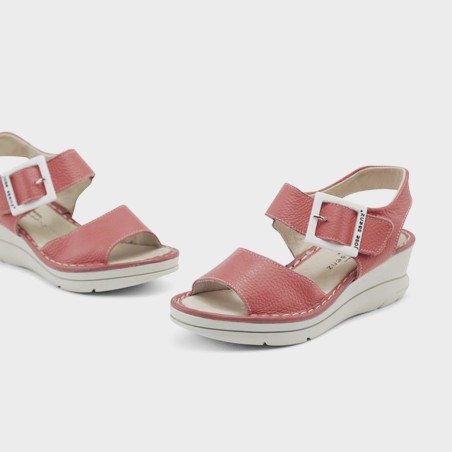 Sandalia Veronica en piel salmón 2