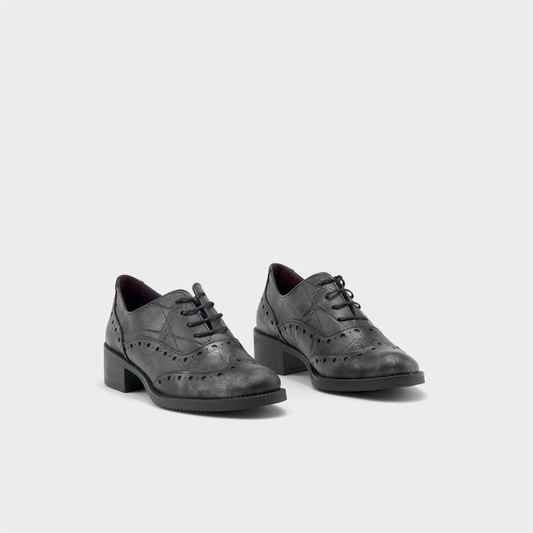 Zapato Oxford Amazona en piel fantasía negro