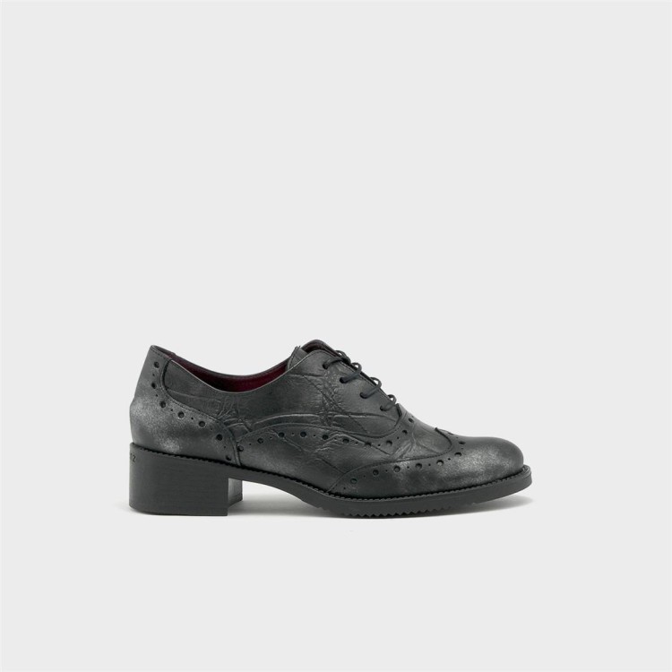 Zapato Oxford Amazona en piel fantasía negro