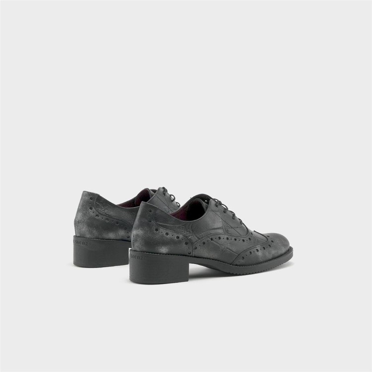 Zapato Oxford Amazona en piel fantasía negro