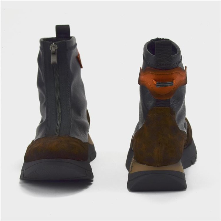 Botín Belén - Piel leopardo con lycra negro 3