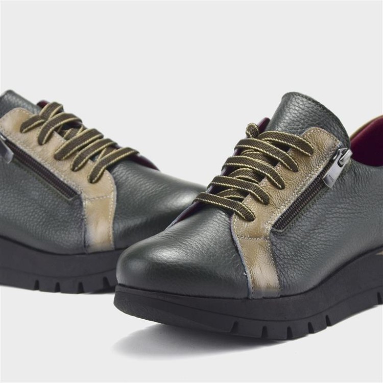 Deportivo Belén - Piel con charol kaki-taupe 3