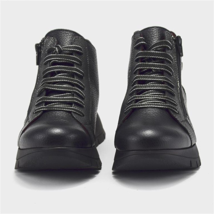 Botín Belén - Piel con metal negro-acero 4