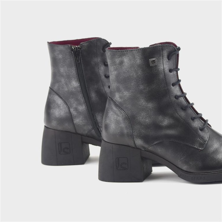 Botín Candela - Piel nácar negro 3