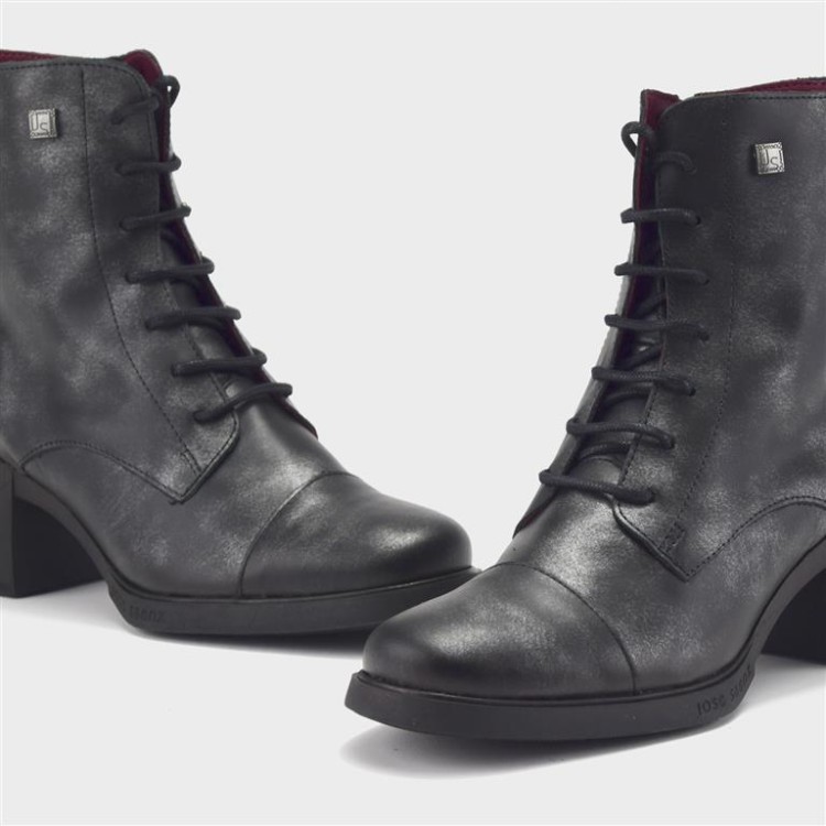 Botín Candela - Piel nácar negro 4