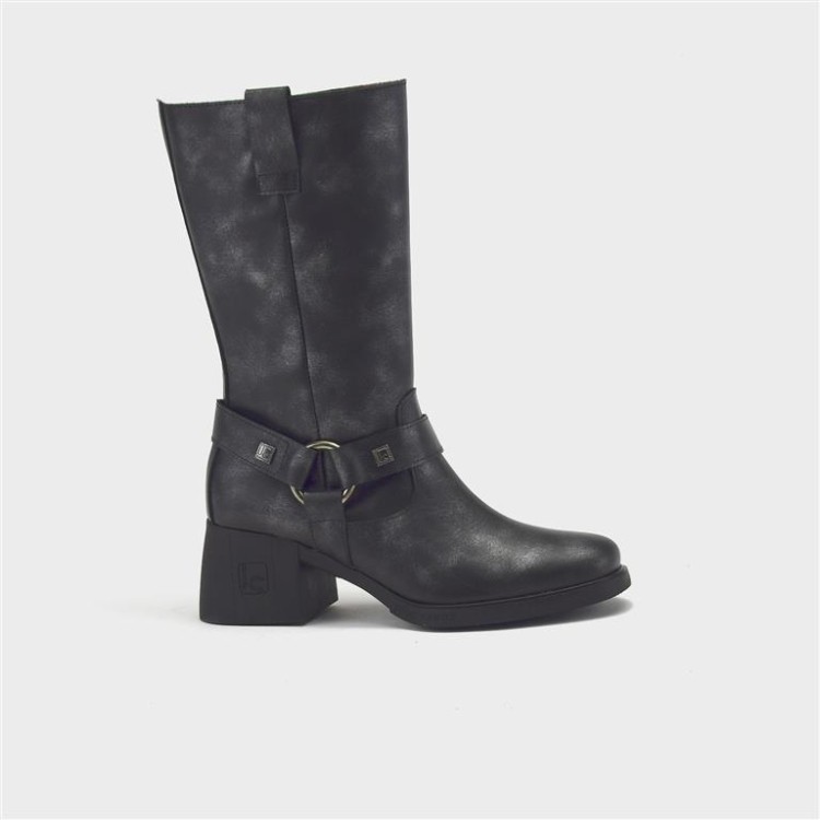 Bota Candela - Piel nácar negro 1