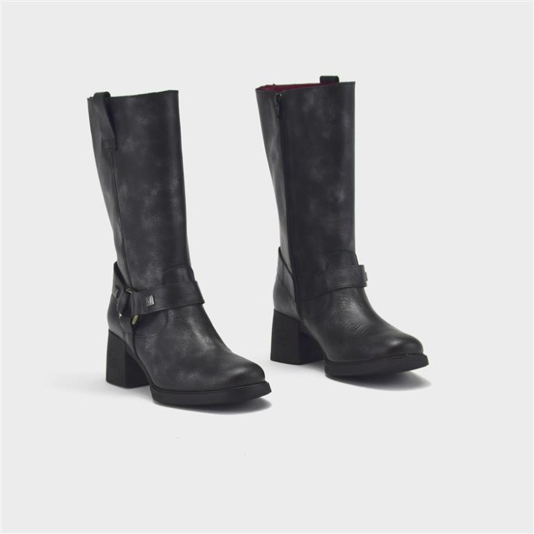 Bota Candela - Piel nácar negro 2