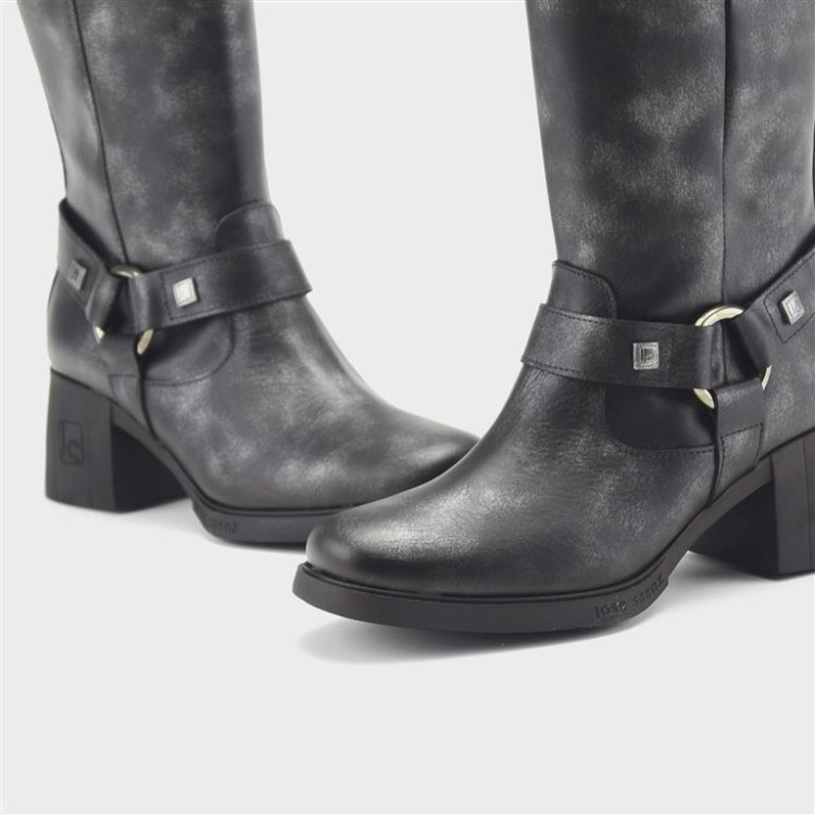 Bota Candela - Piel nácar negro 4