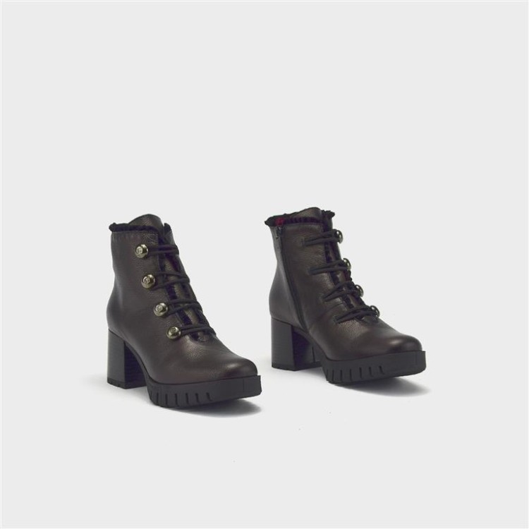 Botín Leonor - Piel metalizada marrón 2