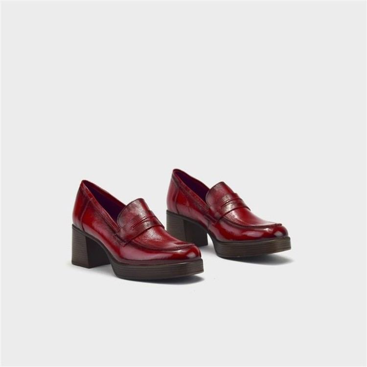 Mocasín Dorys - Piel charol rojo 2