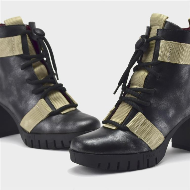 Botín Luz - Piel nácar negro-taupe 3