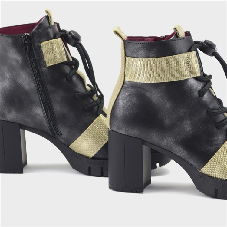 Botín Luz - Piel nácar negro-taupe 4