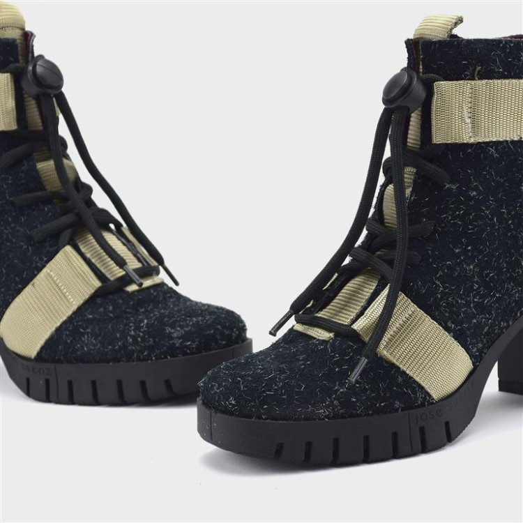 Botín Luz - Velur desgastado negro-taupe 3