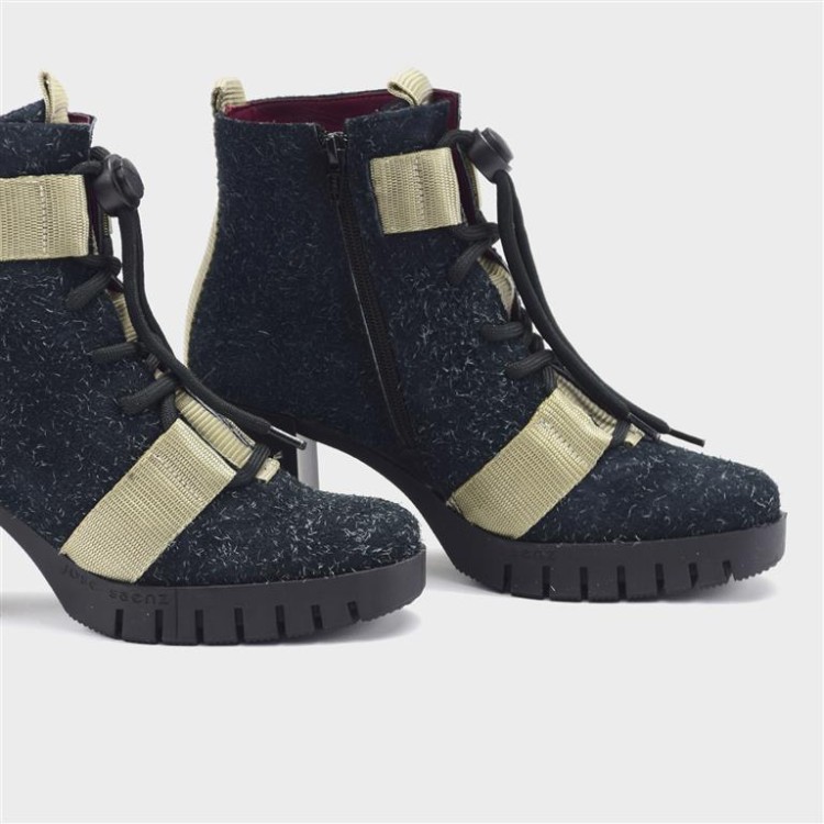 Botín Luz - Velur desgastado negro-taupe 4