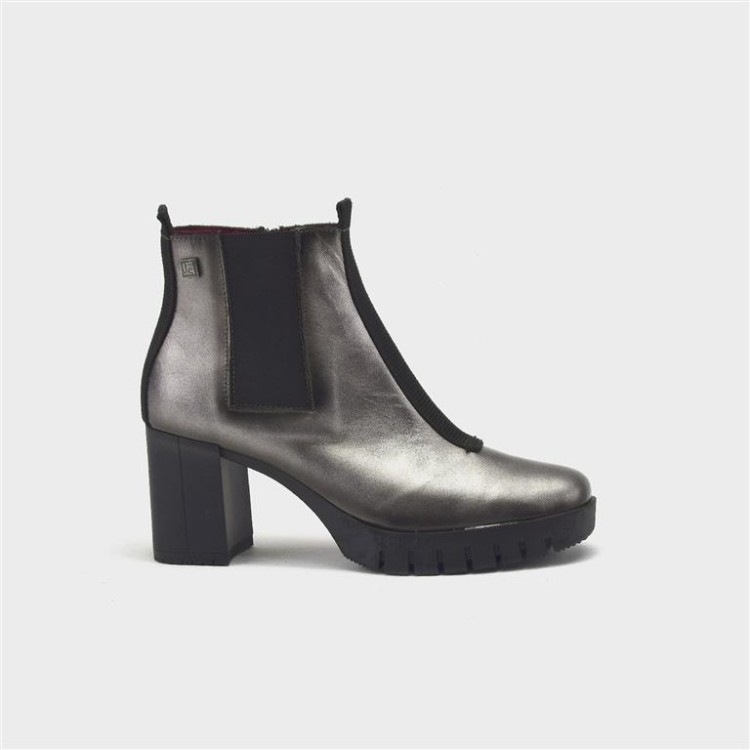 Botín Luz - Piel nácar acero 1