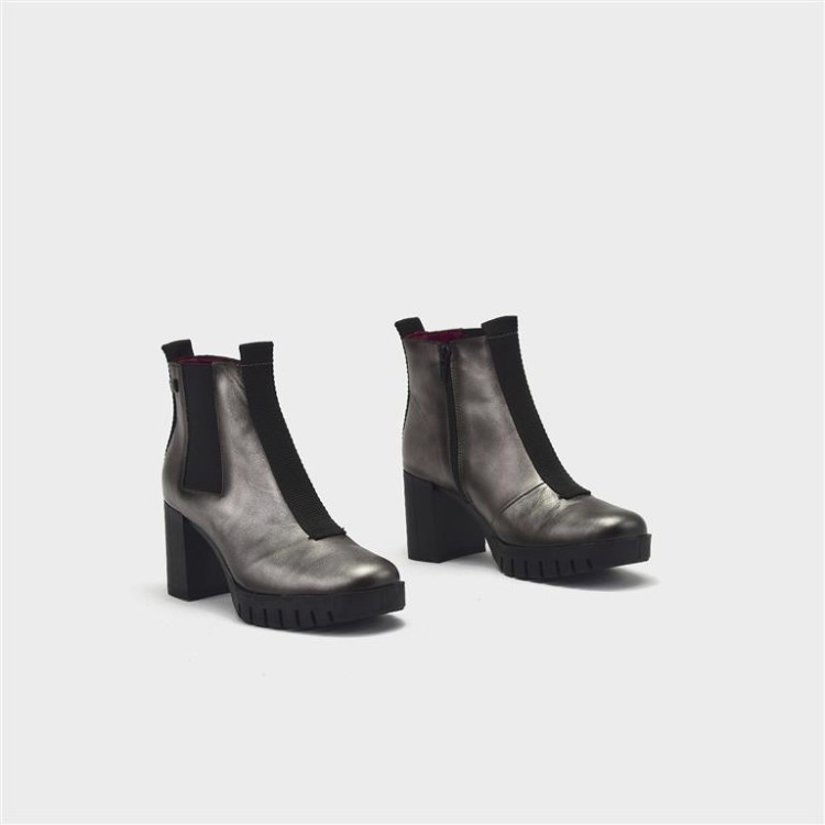 Botín Luz - Piel nácar acero 2