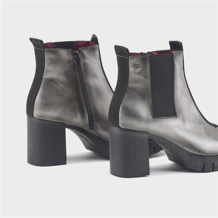 Botín Luz - Piel nácar acero 3