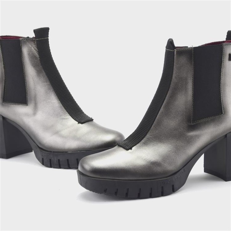 Botín Luz - Piel nácar acero 4