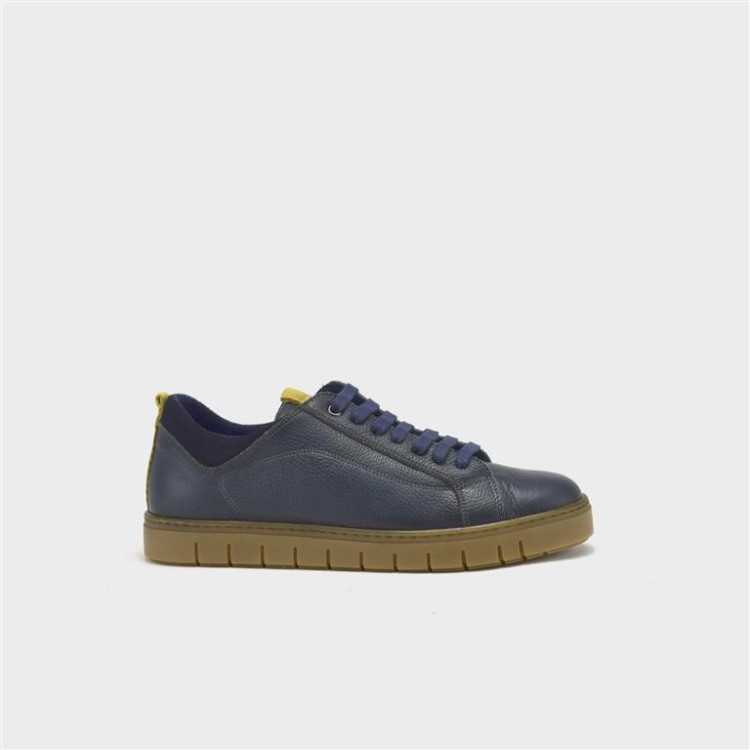 Sneaker David - Piel y afelpado navy 1