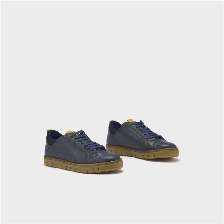 Sneaker David - Piel y afelpado navy 2
