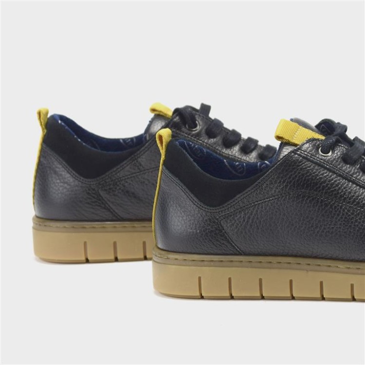 Sneaker David - Piel y afelpado negro 3