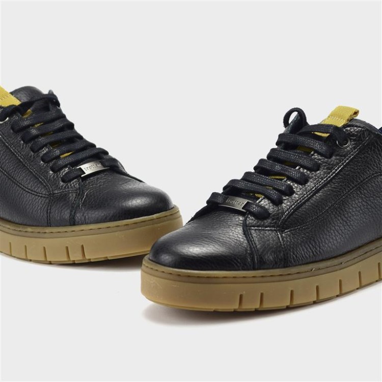 Sneaker David - Piel y afelpado negro 4