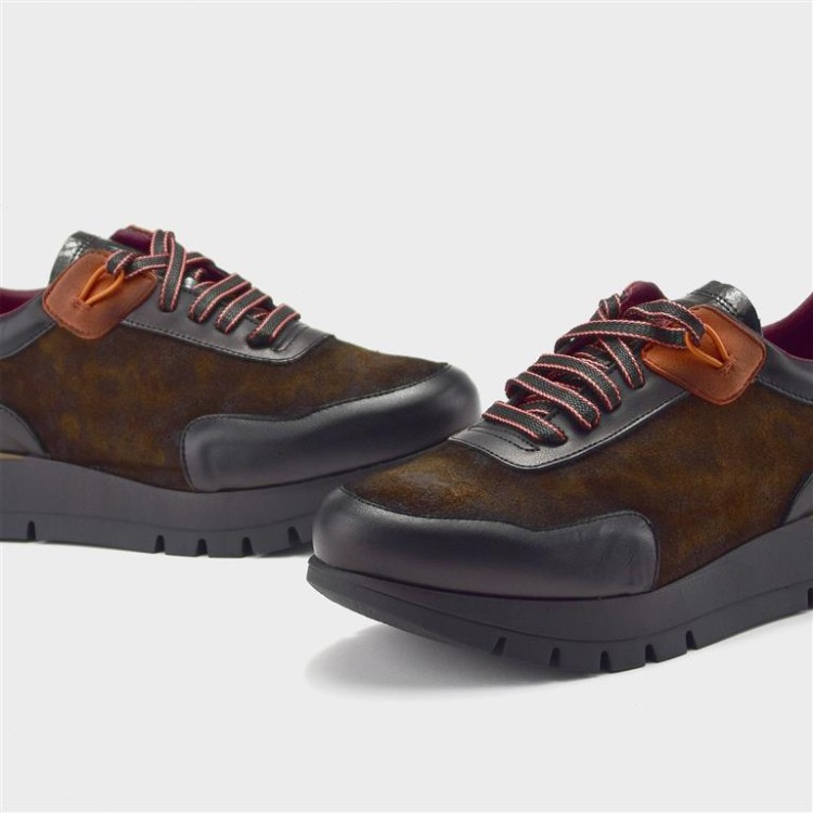 Deportivo Belén - Piel negro y velur animal print 4