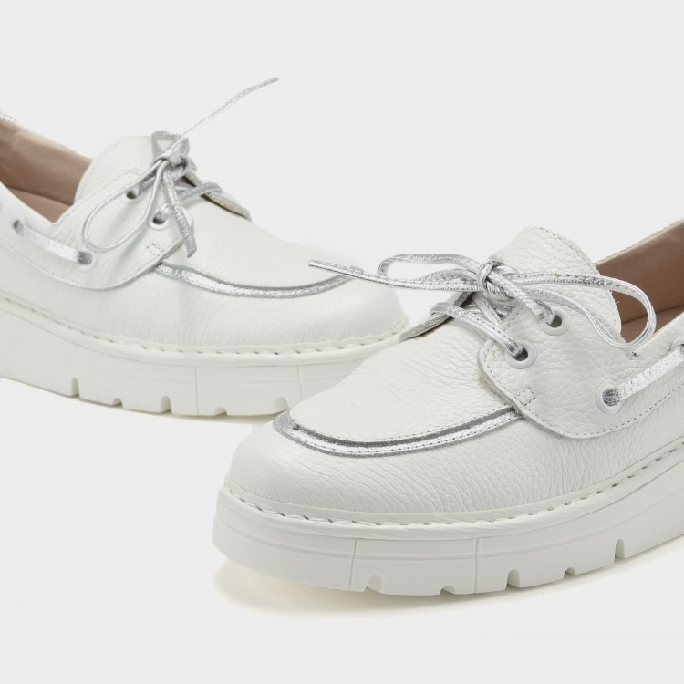 Náutico Eva - Piel bogota metal blanco-plata 3