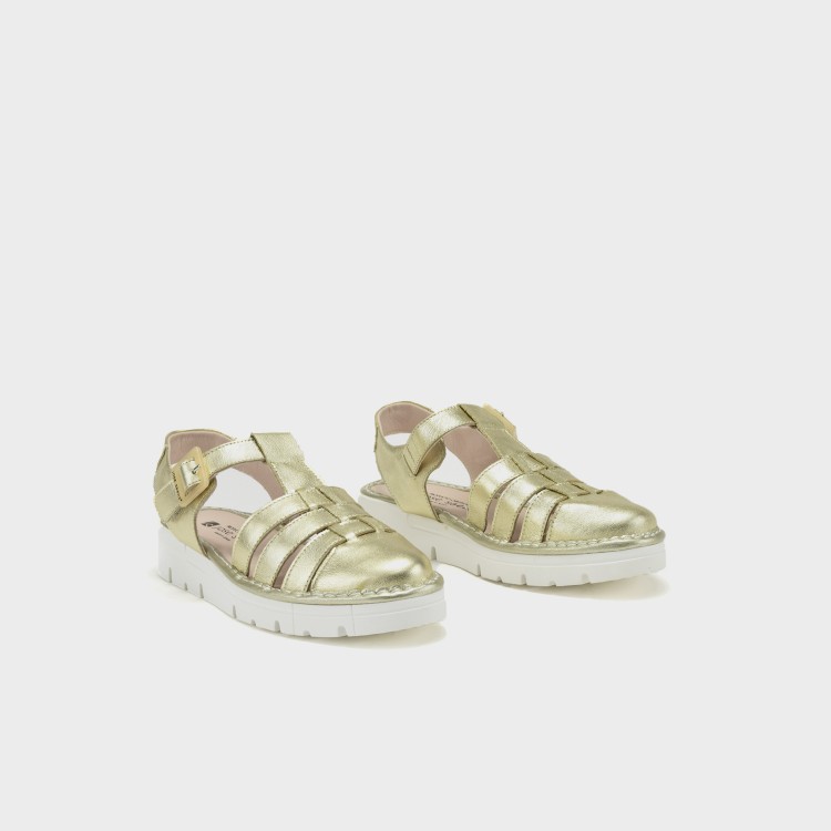 Sandalia Eva - Piel metal champagne 2