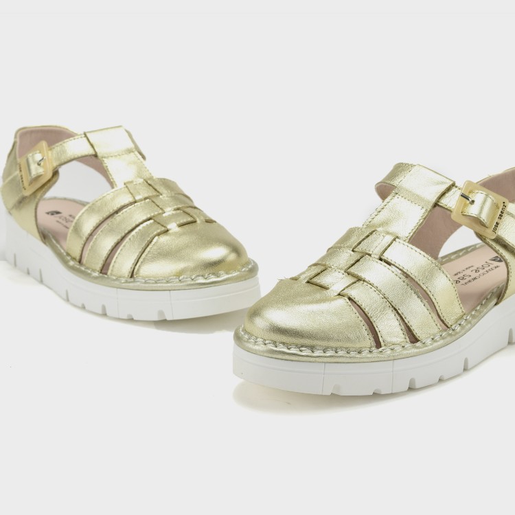 Sandalia Eva - Piel metal champagne 3