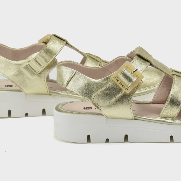 Sandalia Eva - Piel metal champagne 4