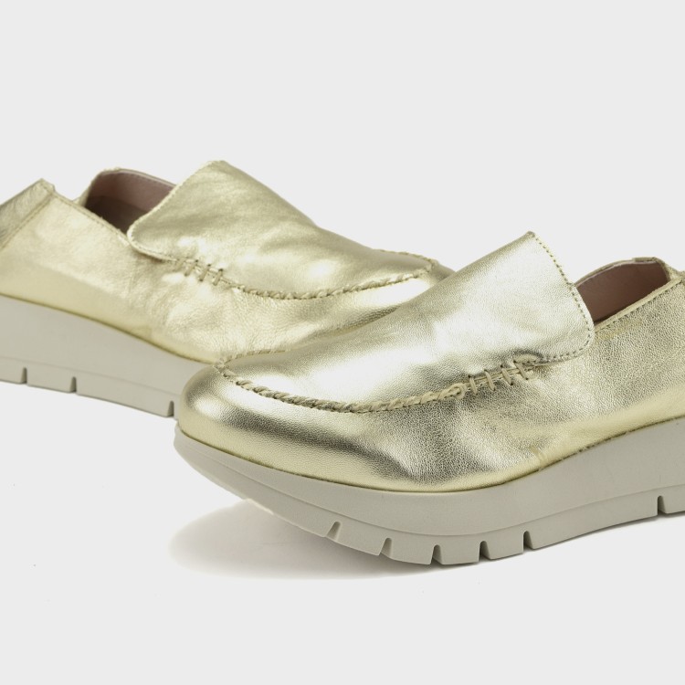 Mocasín Belén - Napa metal champagne 3