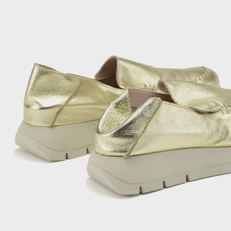 Mocasín Belén - Napa metal champagne 4