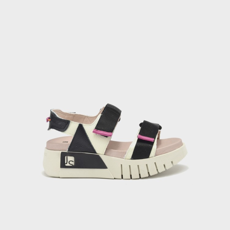 Sandalia Manuela - Piel bogota hielo-negro 1