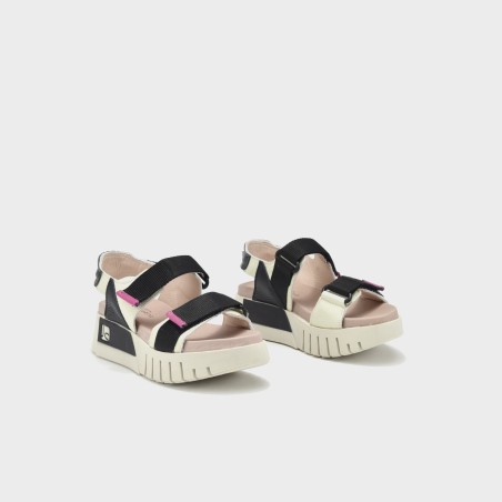 Sandalia Manuela - Piel bogota hielo-negro 2