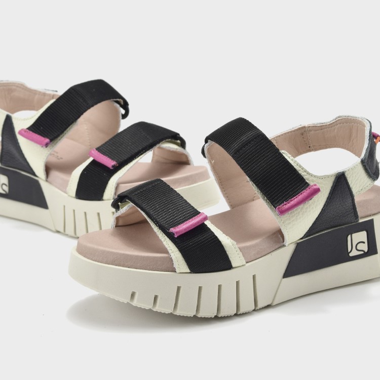 Sandalia Manuela - Piel bogota hielo-negro 3