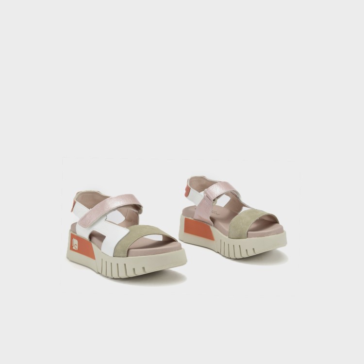 Sandalia Manuela - Ante y piel multicolor arena 2