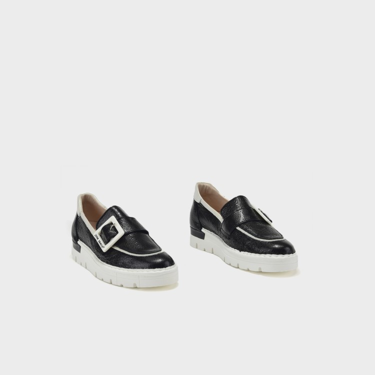 Mocasín Eva - Piel ibiza iris negro-hielo 2