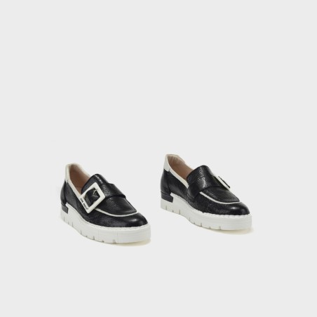 Mocasín Eva - Piel ibiza iris negro-hielo 2