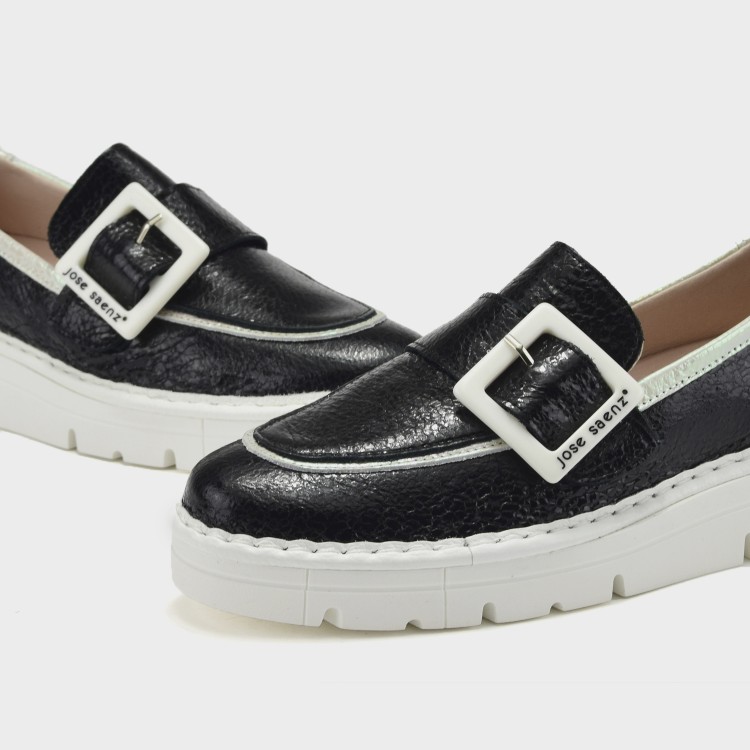 Mocasín Eva - Piel ibiza iris negro-hielo 3