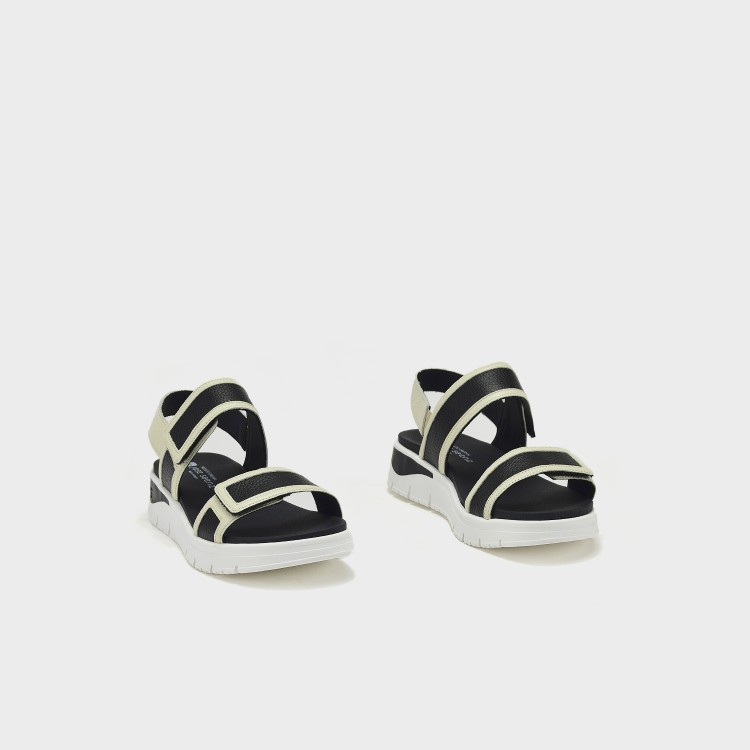 Sandalia Olivia - Piel bicolor hielo-negro 2
