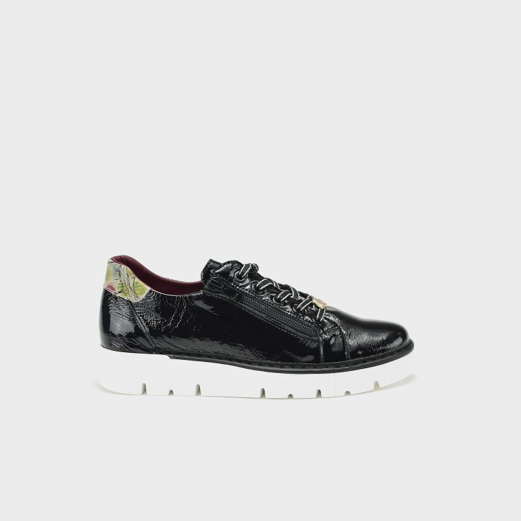 Zapato Eva - Piel charol negro y lunares multi 1