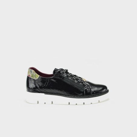 Zapato Eva - Piel charol negro y lunares multi 1