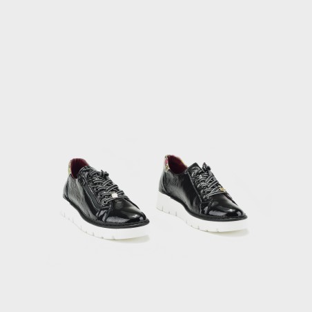 Zapato Eva - Piel charol negro y lunares multi 2