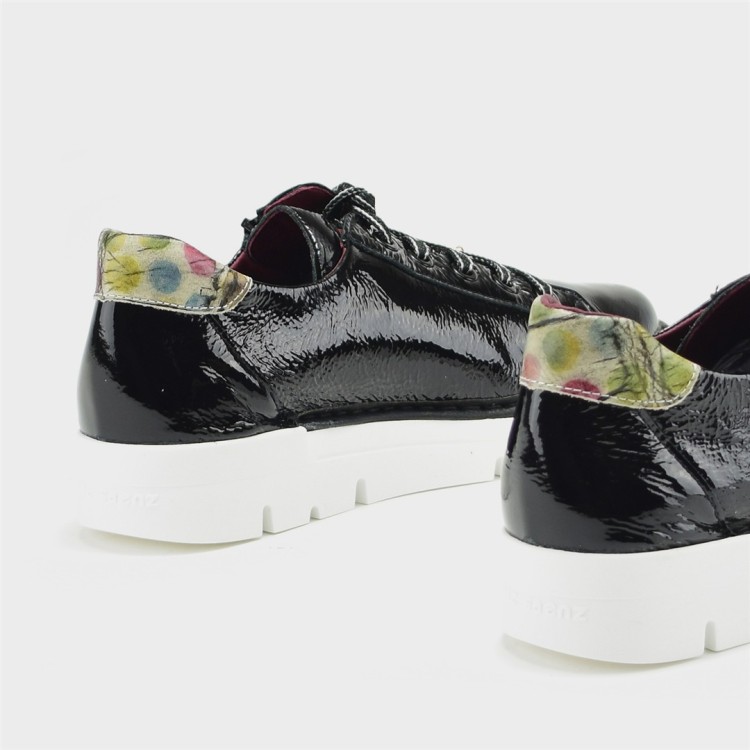 Zapato Eva - Piel charol negro y lunares multi 3